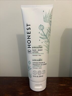The Honest Company White and Light Green Sensitive Face + Body Lotion